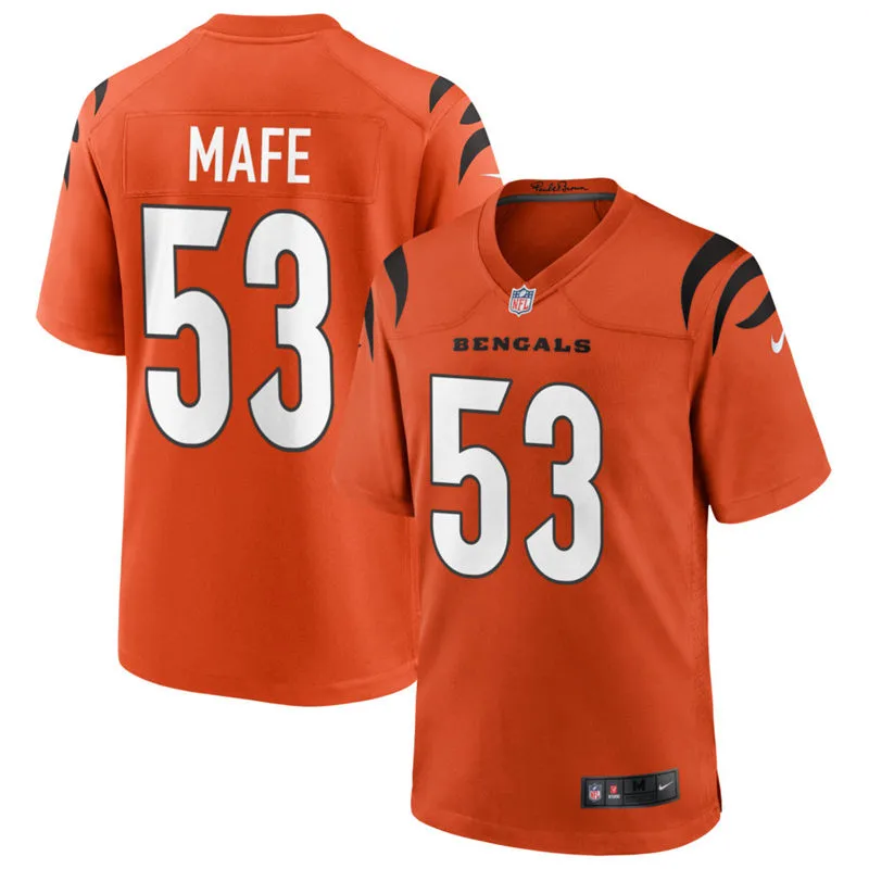 Mens Cincinnati Bengals #53 Boye Mafe Nike Orange Alternate Vapor F.U.S.E. Limited Jersey