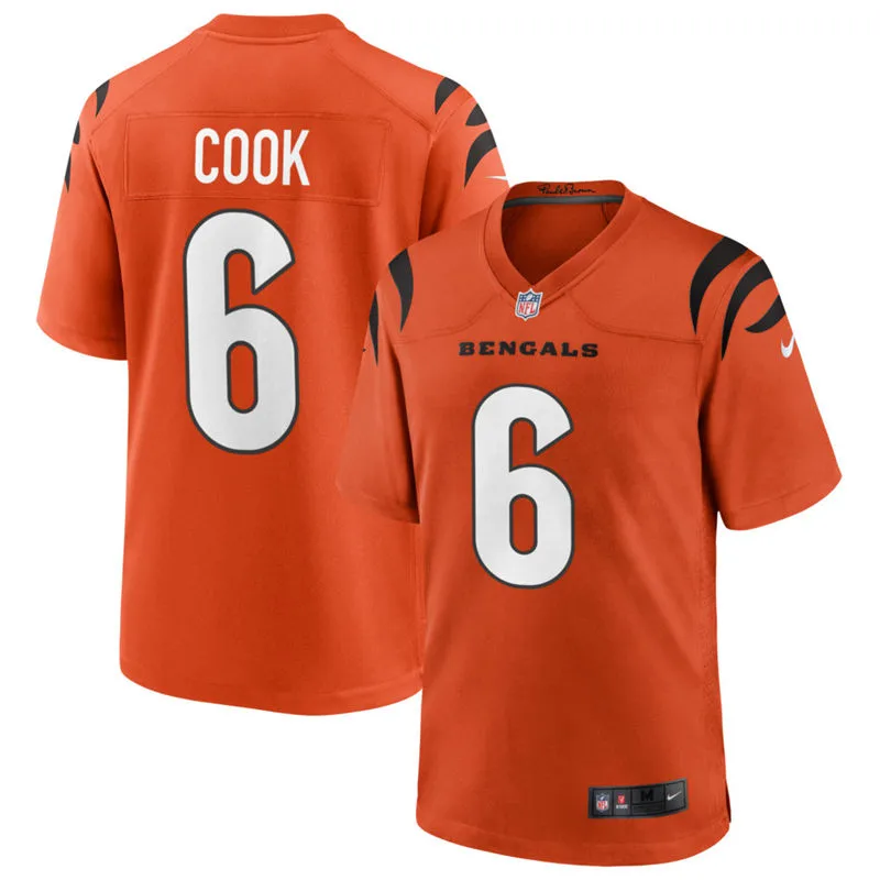 Mens Cincinnati Bengals #6 Bryan Cook Nike Orange Alternate Vapor F.U.S.E. Limited Jersey