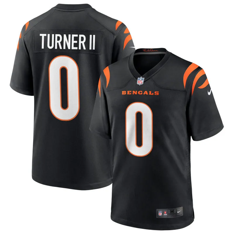Mens Cincinnati Bengals #0 DJ Turner II Nike Black Vapor F.U.S.E. Limited Jersey