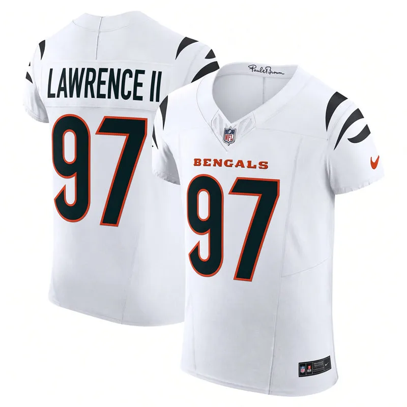 Mens Cincinnati Bengals #97 Dexter Lawrence II Nike White Vapor F.U.S.E. Limited Jersey