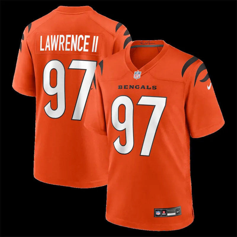 Mens Cincinnati Bengals #97 Dexter Lawrence II Nike Orange Alternate Vapor F.U.S.E. Limited Jersey