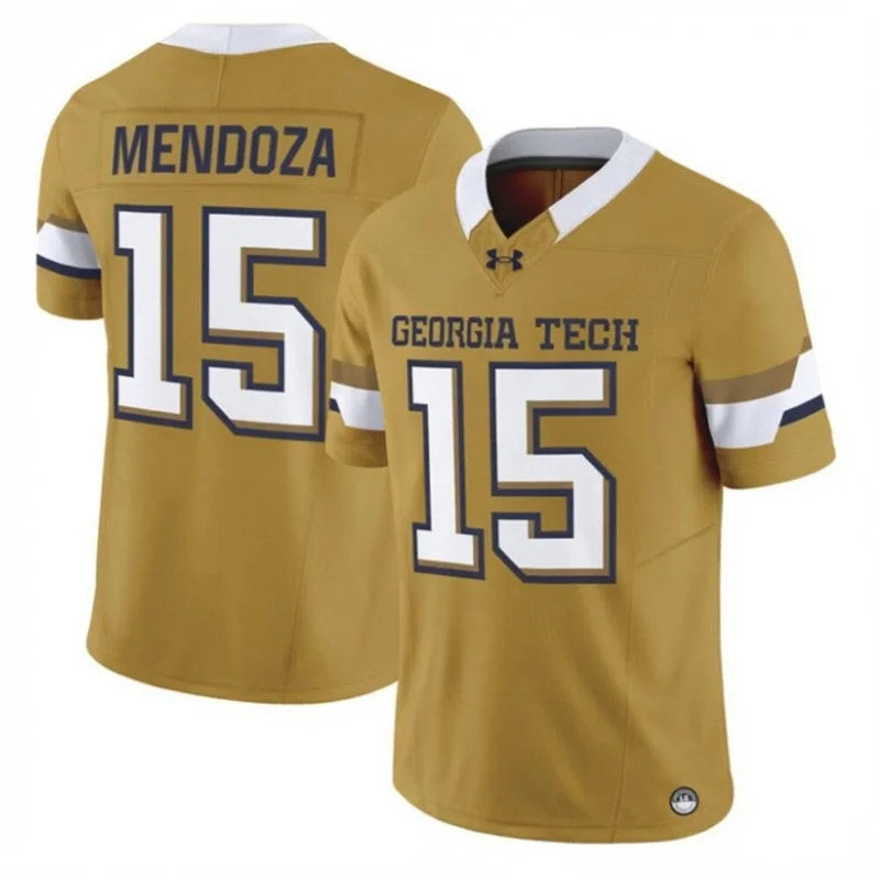 Georgia Tech Yellow Jackets #15 Alberto Mendoza 2026 Gold Football Game Jersey