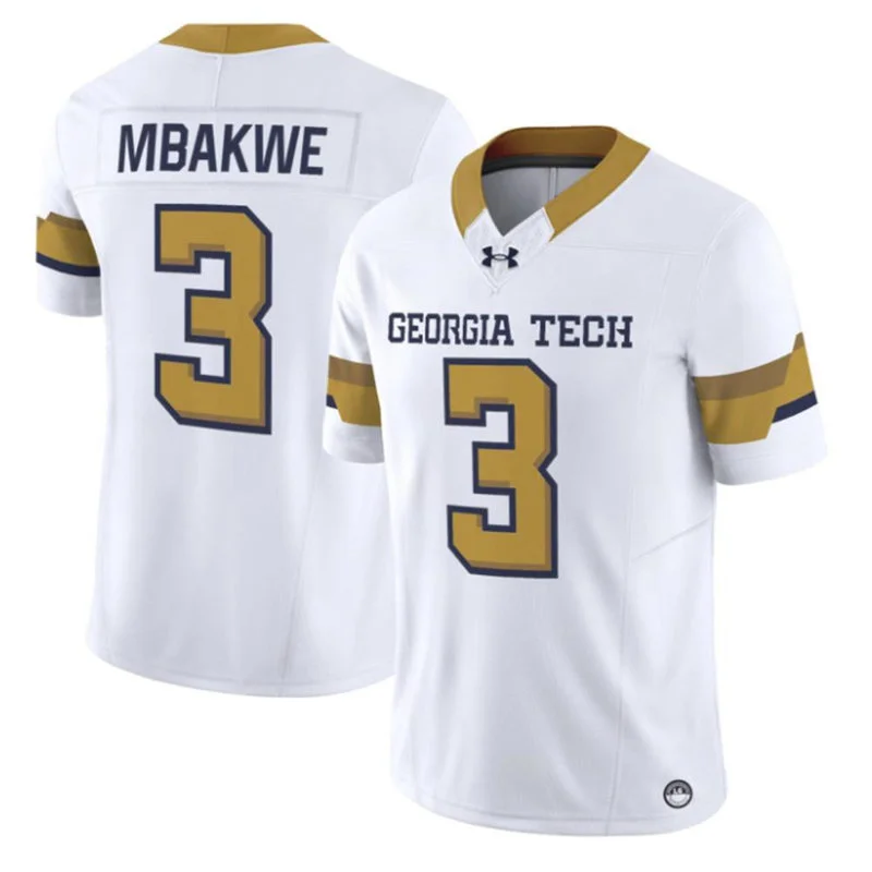 Georgia Tech Yellow Jackets #3 Jaylen Mbakwe 2026 White Football Game Jersey