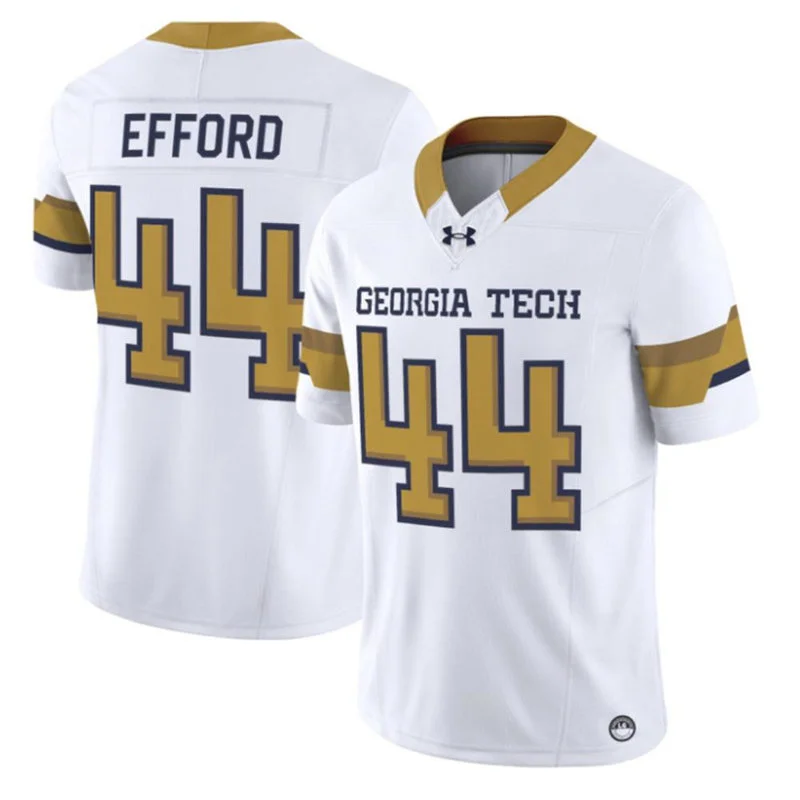 Georgia Tech Yellow Jackets #44 Kyle Efford 2026 White Football Game Jersey