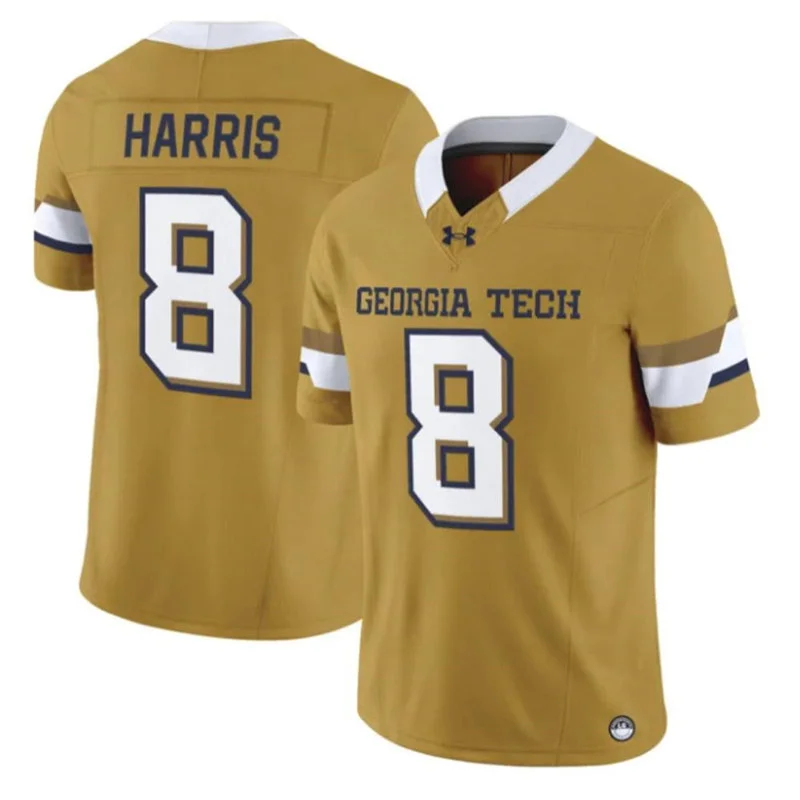 Georgia Tech Yellow Jackets #8 Gavin Harris 2026 Gold Football Game Jersey
