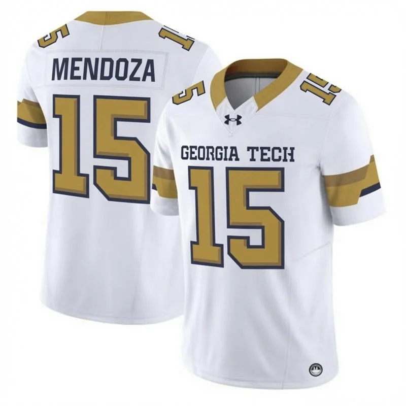 Georgia Tech Yellow Jackets #15 Alberto Mendoza 2026 White Football Game Jersey