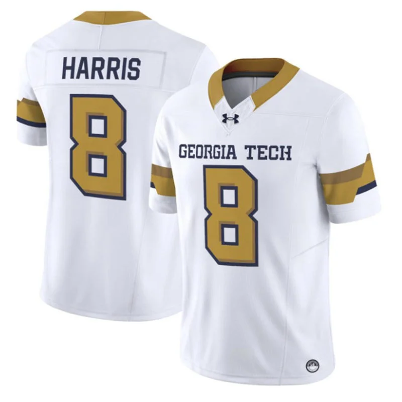Georgia Tech Yellow Jackets #8 Gavin Harris 2026 White Football Game Jersey