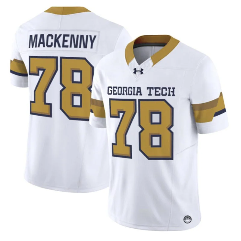 Georgia Tech Yellow Jackets #78 Ethan Mackenny 2026 White Football Game Jersey