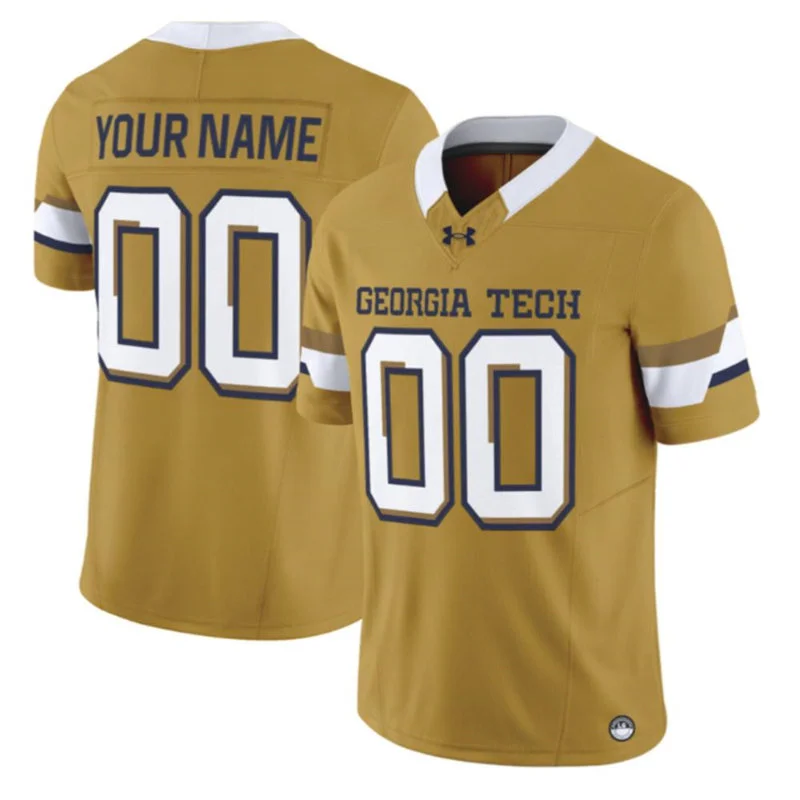 Georgia Tech Yellow Jackets Custom 2026 Gold Football Game Jersey