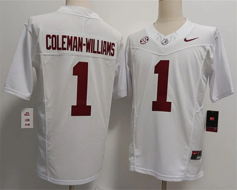 Alabama Crimson Tide #1 Ryan Coleman-Williams 2026 White Football F.U.S.E. Limited Jersey