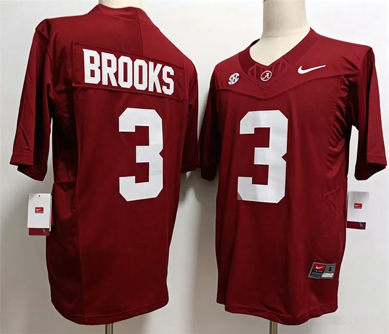 Alabama Crimson Tide #3 Lotzeir Brooks Crimson Football F.U.S.E. Limited Jersey