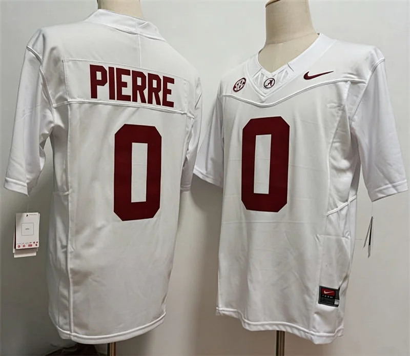 Alabama Crimson Tide #0 Yhonzae Pierre White Football F.U.S.E. Limited Jersey