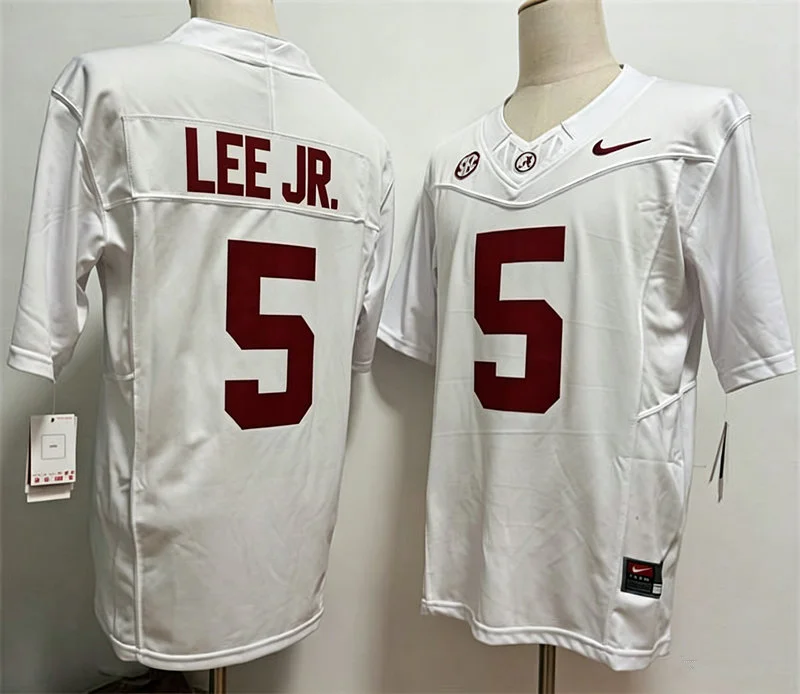 Alabama Crimson Tide #5 Dijon Lee Jr. White Football F.U.S.E. Limited Jersey