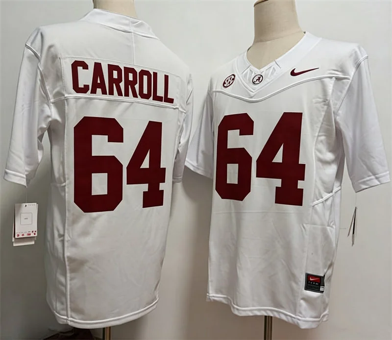 Alabama Crimson Tide #64 Michael Carroll White Football F.U.S.E. Limited Jersey