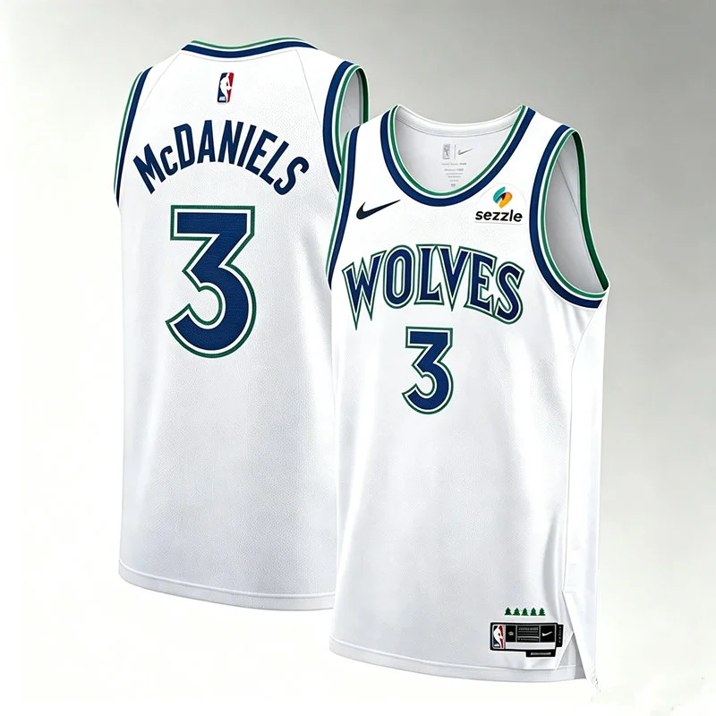 Men's Minnesota Timberwolves #3 Jaden McDaniels 2026 White Association Edition Swingman Jersey