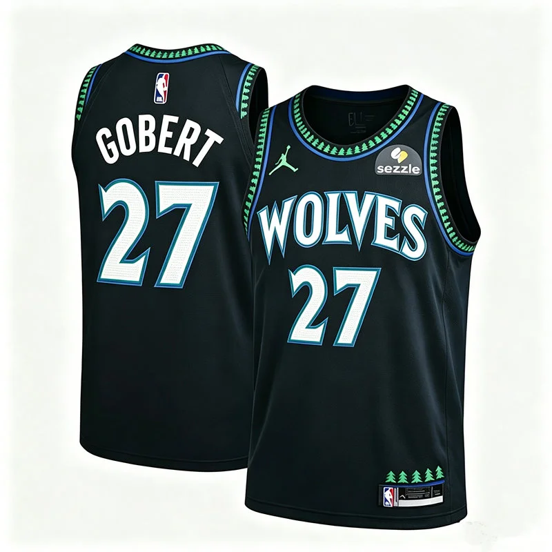 Men's Minnesota Timberwolves #27 Rudy Gobert 2026 Black Statement Classic Reimagined Jersey