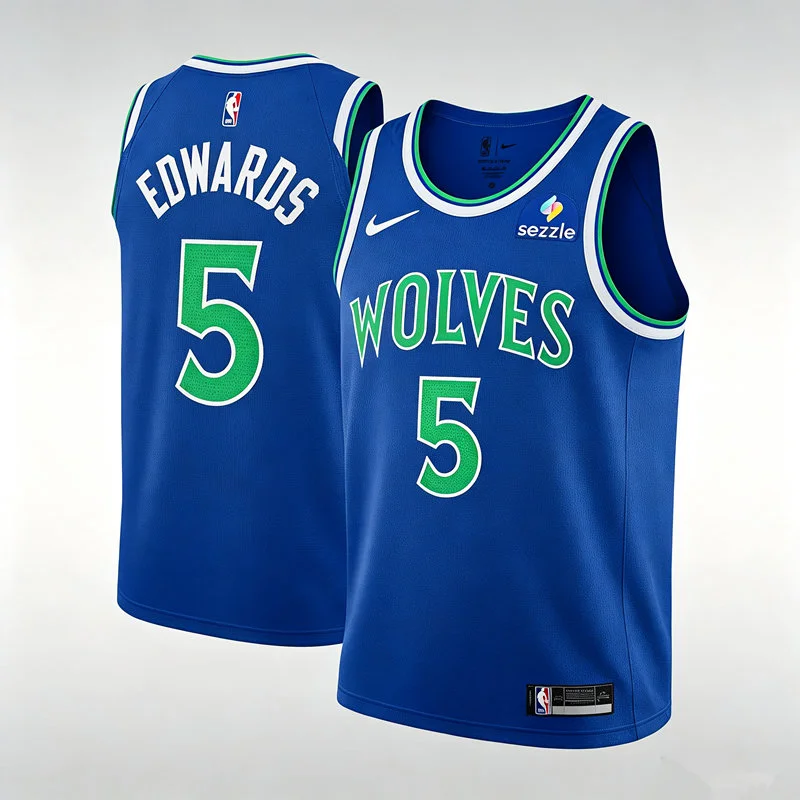 Mens Minnesota Timberwolves #5 Anthony Edwards 2026 Blue Icon Edition Swingman Jersey