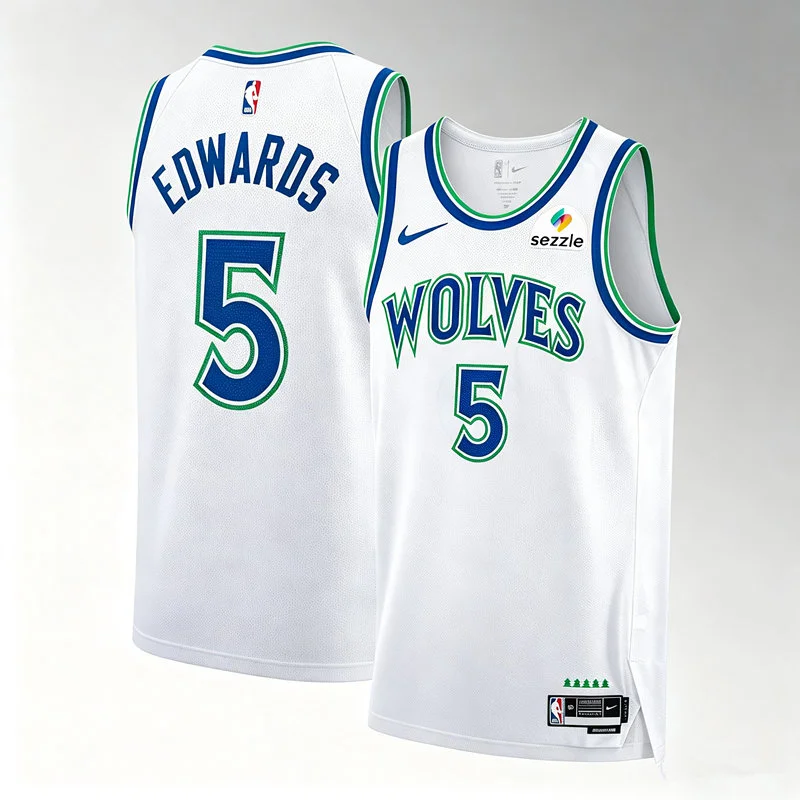 Mens Minnesota Timberwolves #5 Anthony Edwards 2026 White Association Edition Swingman Jersey