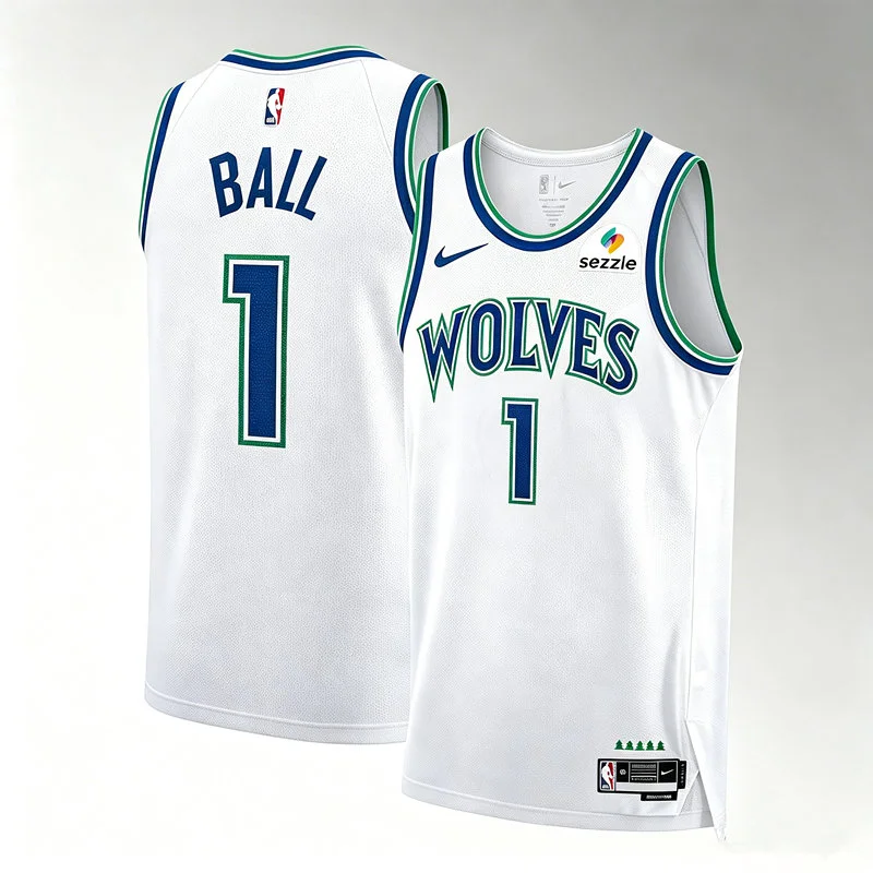 Mens Minnesota Timberwolves #1 LaMelo Ball 2026 White Association Edition Swingman Jersey