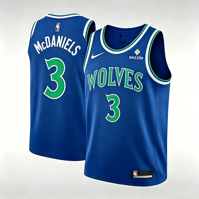 Men's Minnesota Timberwolves #3 Jaden McDaniels 2026 Blue Icon Edition Swingman Jersey
