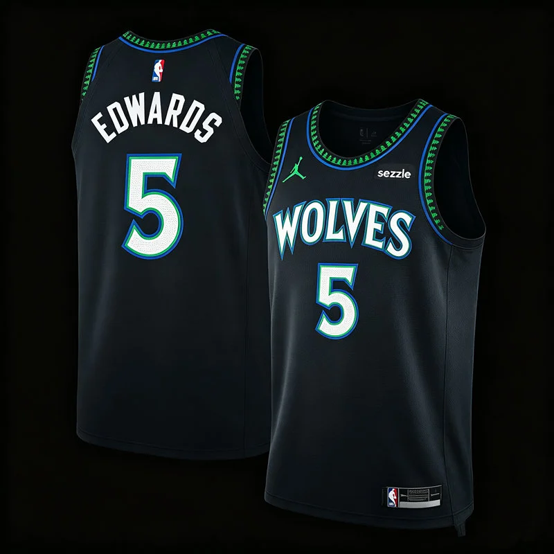 Mens Minnesota Timberwolves #5 Anthony Edwards 2026 Black Statement Classic Reimagined Jersey