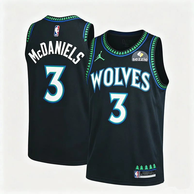 Men's Minnesota Timberwolves #3 Jaden McDaniels 2026 Black Statement Classic Reimagined Jersey