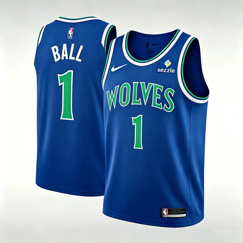Mens Minnesota Timberwolves #1 LaMelo Ball 2026 Blue Icon Edition Swingman Jersey
