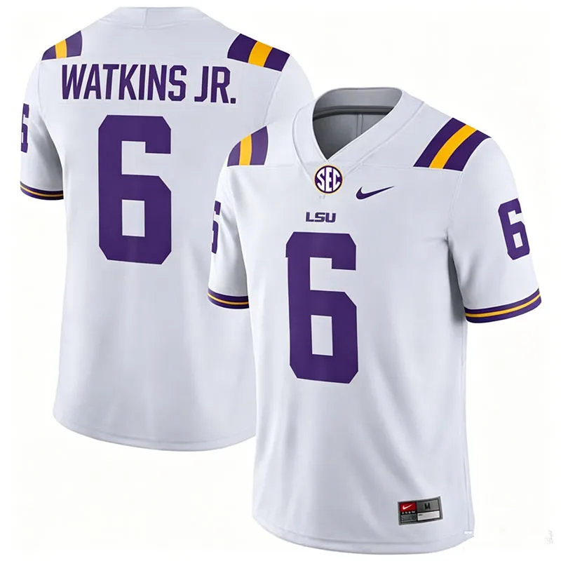 LSU Tigers #6 Winston Watkins Jr. White F.U.S.E. Limited Football Game Jersey