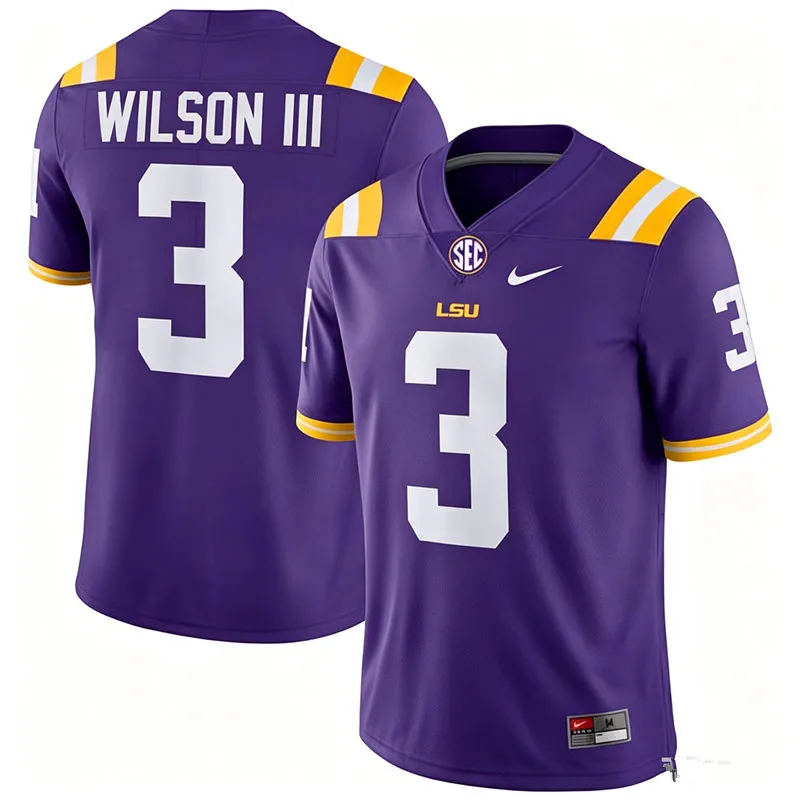 LSU Tigers #3 Eugene Wilson III Purple F.U.S.E. Limited Football Game Jersey