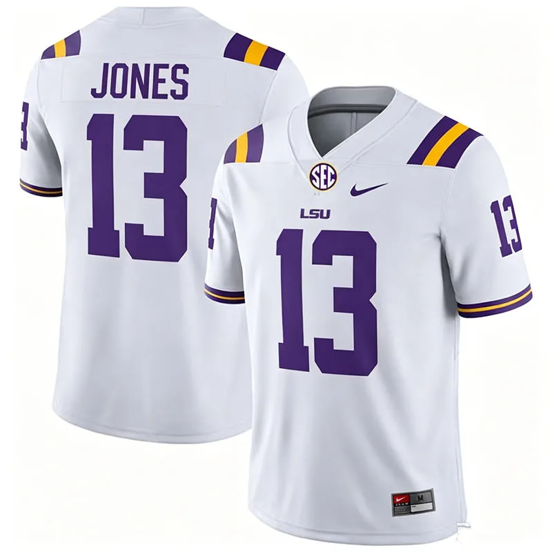 LSU Tigers #13 Dilin Jones White F.U.S.E. Limited Football Game Jersey