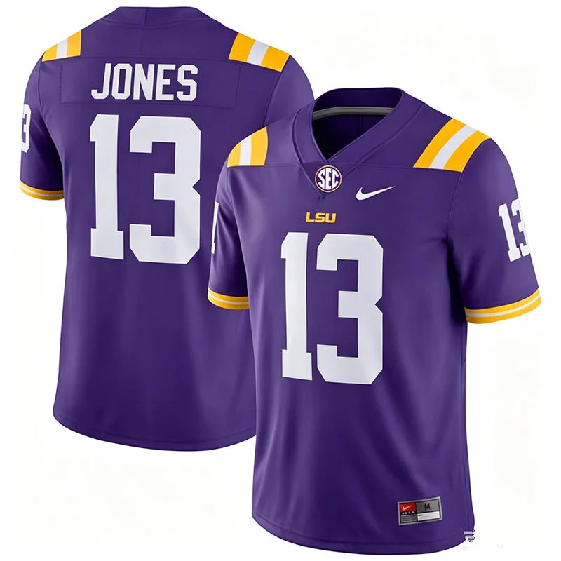 LSU Tigers #13 Dilin Jones Purple F.U.S.E. Limited Football Game Jersey