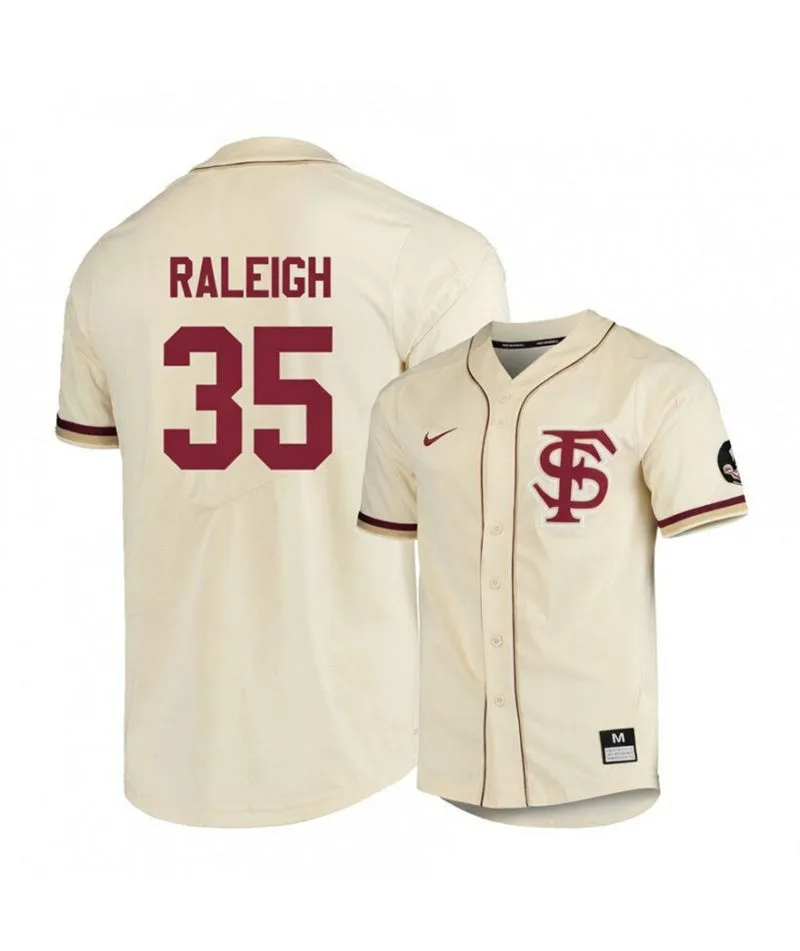Florida State Seminoles #35 Cal Raleigh Nike 2018 Cream FS Retro Baseball Jersey