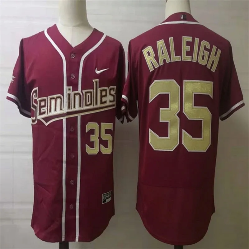 Florida State Seminoles #35 Cal Raleigh Nike 2018 Scarlet Retro Baseball Jersey