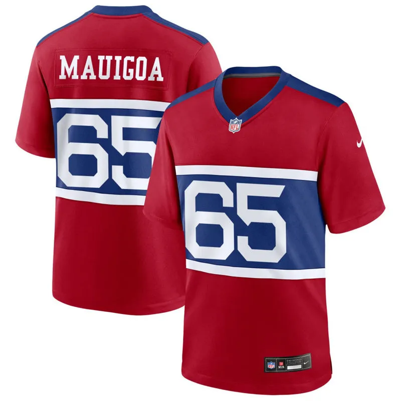 Men's New York Giants #65 Francis Mauigoa Nike Century Red Alternate Vapor F.U.S.E. Limited Jersey