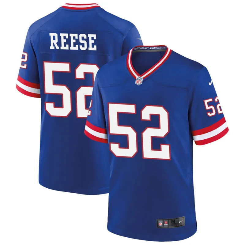 Men's New York Giants #52 Arvell Reese Nike Royal Classic F.U.S.E. Limited Jersey