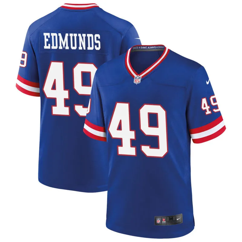 Men's New York Giants #49 Tremaine Edmunds Nike Royal Classic F.U.S.E. Limited Jersey