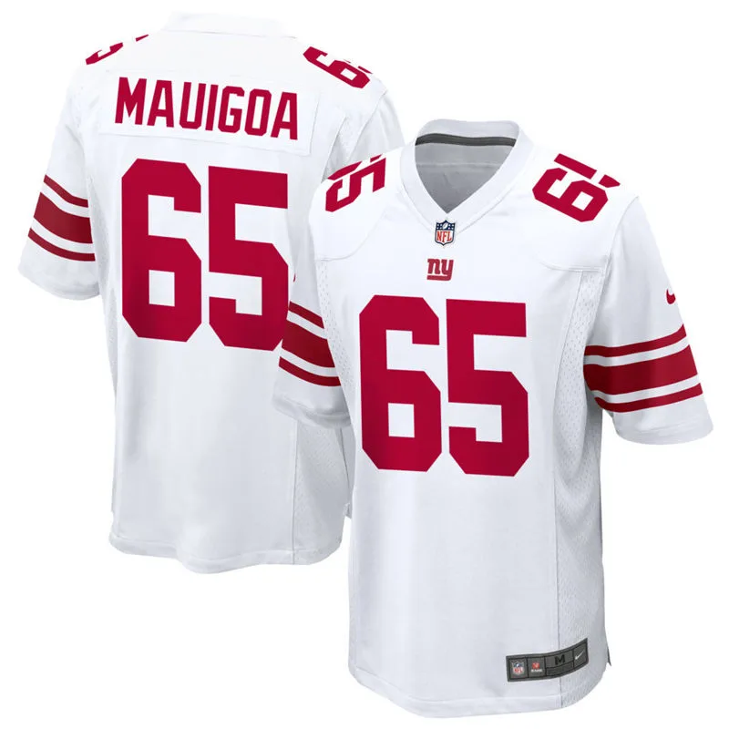 Men's New York Giants #65 Francis Mauigoa Nike White Vapor F.U.S.E. Limited Jersey