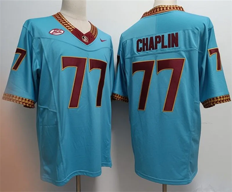 Florida State Seminoles #77 Xavier Chaplin 2026 Blue Football Game Jersey