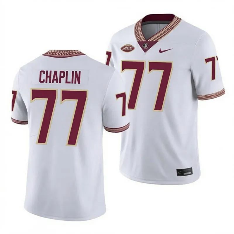 Florida State Seminoles #77 Xavier Chaplin 2026 White Football Game Jersey