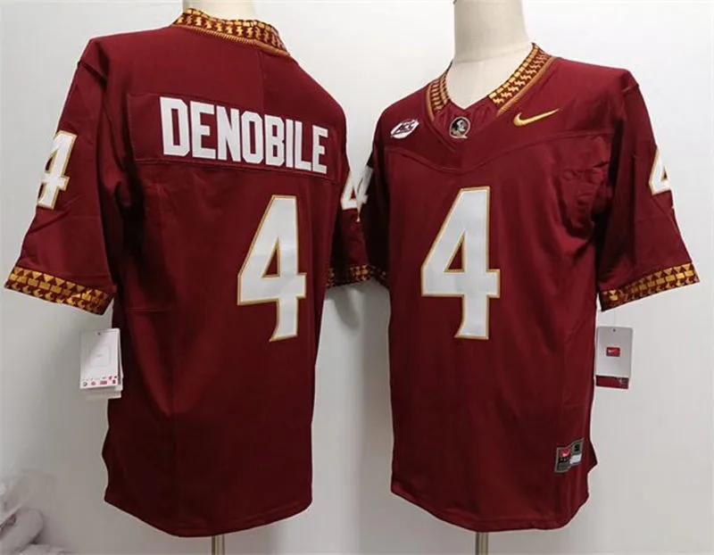Florida State Seminoles #4 Dean DeNobile 2026 Maroon Football Game Jersey