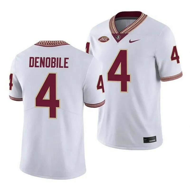 Florida State Seminoles #4 Dean DeNobile 2026 White Football Game Jersey