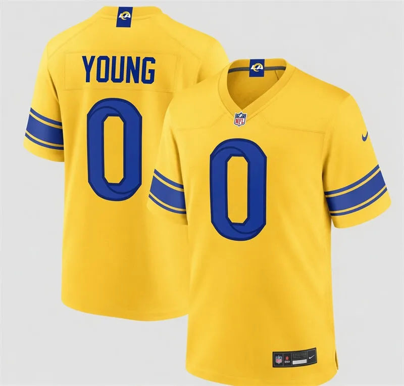 Mens Los Angeles Rams #0 Byron Young 2026 Nike Gold Classic Sol Vapor F.U.S.E. Limited Jersey