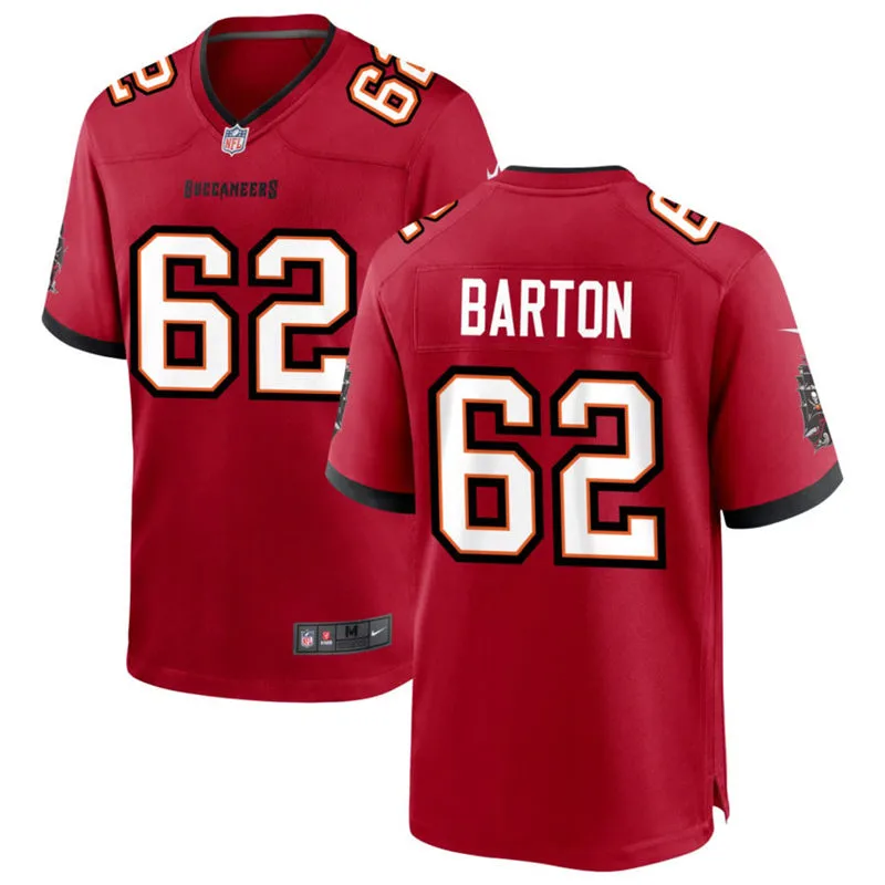 Mens Tampa Bay Buccaneers #62 Graham Barton Nike Home Red F.U.S.E. Vapor Limited Jersey