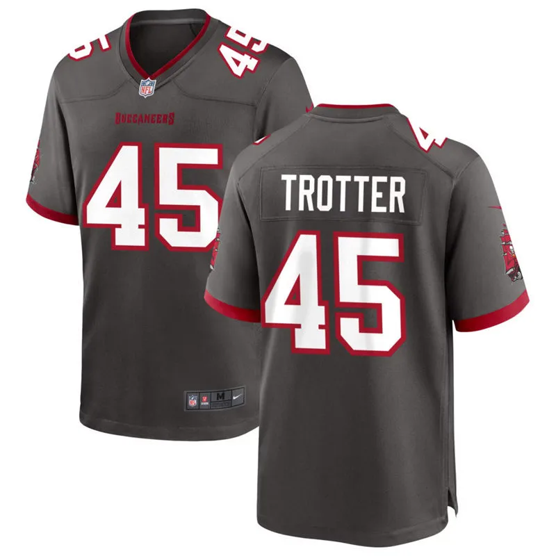 Mens Tampa Bay Buccaneers #45 Josiah Trotter Nike Pewter Alternate F.U.S.E. Vapor Limited Jersey
