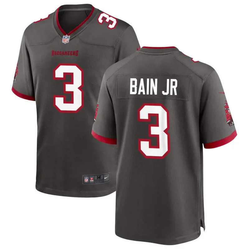 Mens Tampa Bay Buccaneers #3 Rueben Bain Jr. Nike Pewter Alternate F.U.S.E. Vapor Limited Jersey