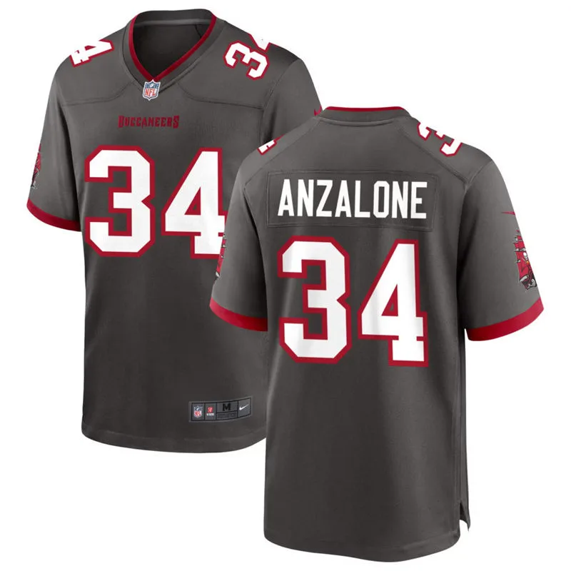 Mens Tampa Bay Buccaneers #34 Alex Anzalone Nike Pewter Alternate F.U.S.E. Vapor Limited Jersey