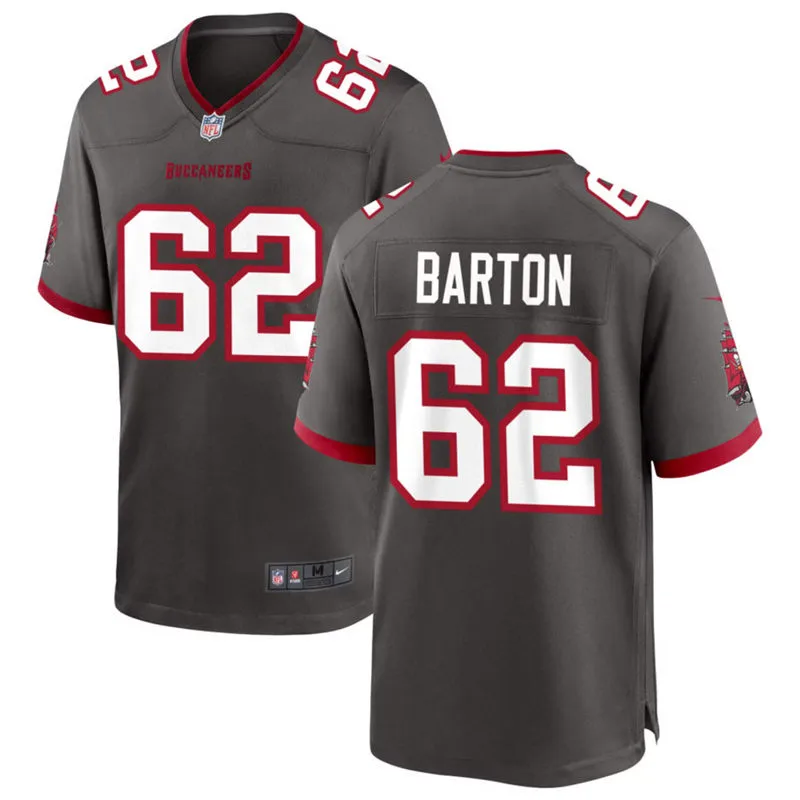 Mens Tampa Bay Buccaneers #62 Graham Barton Nike Pewter Alternate F.U.S.E. Vapor Limited Jersey