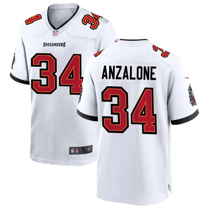 Mens Tampa Bay Buccaneers #34 Alex Anzalone Nike Away White F.U.S.E. Vapor Limited Jersey