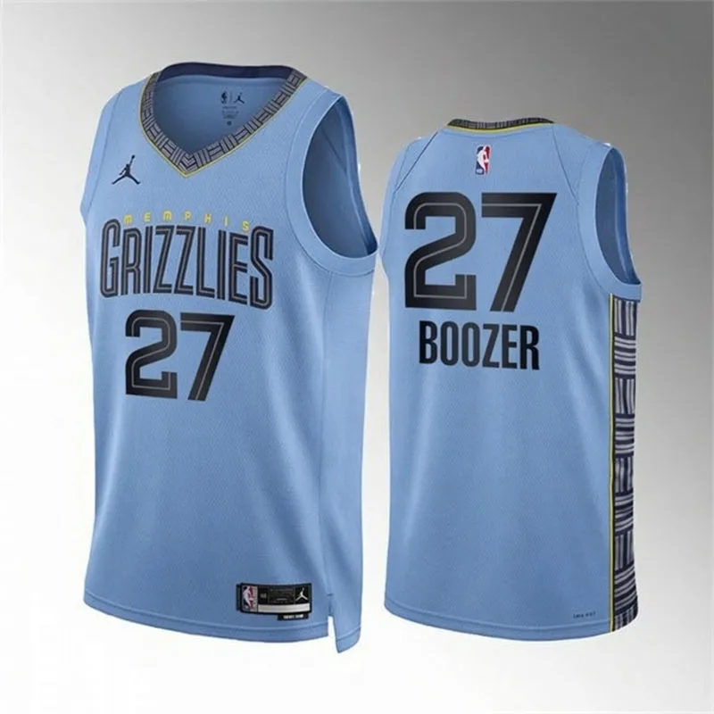Mens Memphis Grizzlies #27 Cameron Boozer Light Blue Statement Edition Swingman Jersey