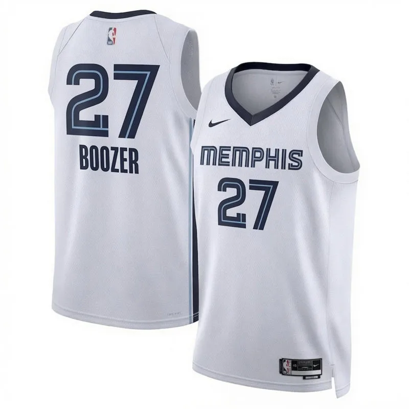 Mens Memphis Grizzlies #27 Cameron Boozer Nike White Association Edition Swingman Jersey